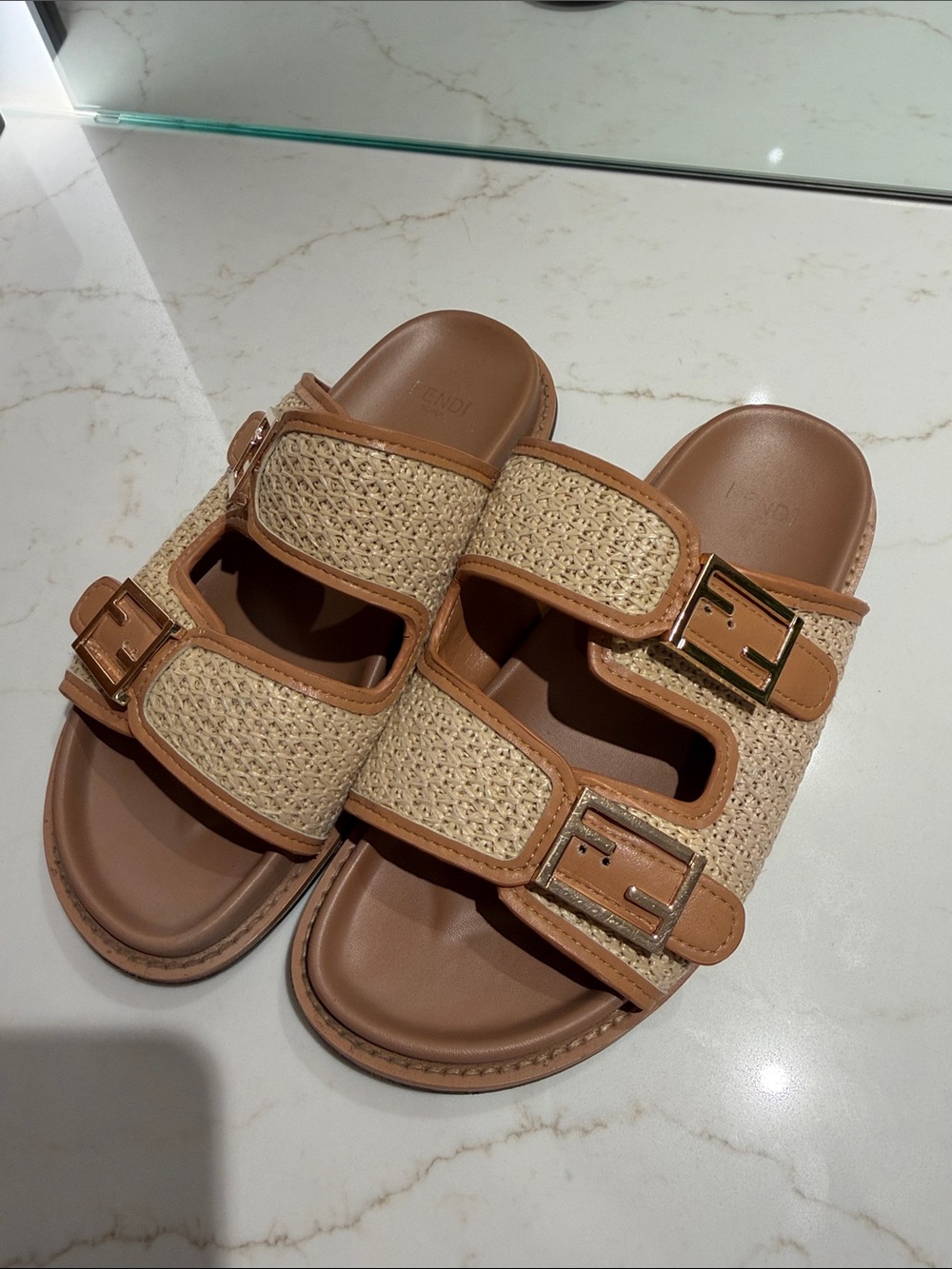 Fendi Raffia Sandals